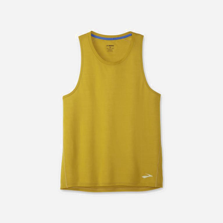 Brooks Distance Hombre Camiseta Sin Mangas - Dorados (8610IAZME)